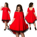 AliExpress ebay amazon lace panels big swing plus size women's dress. 