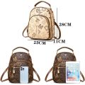 Women Anti Theft Backpacks Female Utility ShoulderBag Stylish Travel Bag 2024 Luxury Letter Printed Soft PU Leather Backpack. 