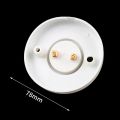Round Lamp Holder E27 Screw Mouth Flat 80mm LED Bulb Base Plastic Light Fixing Converter White Socket Adapter.