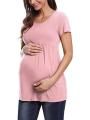 Pregnancy Clothes Spring and Summer New Fashion Maternity Wear Striped Round Neck Breast-feeding Dress Maternity Maxi Dress. 