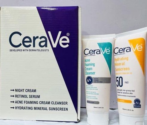3 in one bundle | Original CeraVe ight Cream, Foaming Cream Cleanser and ydrating Sunscreen.