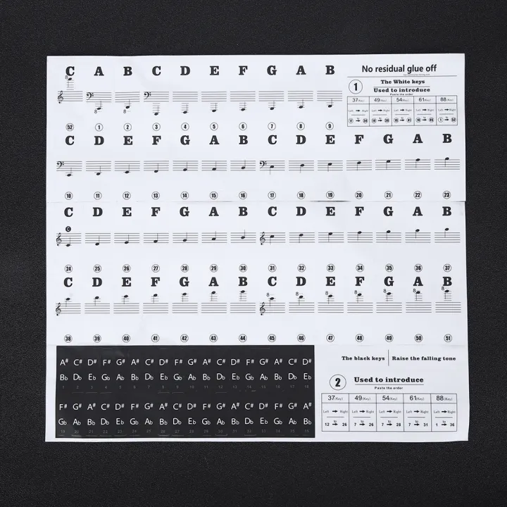 Piano%20Stickers%20Music%20Sheet%20Keyboard%20PVC%20Black%20+%20White%20Numbers%20Notes%20for%20Children%20Beginners%20-%20Image%203