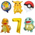 1Set Pokemon Theme Balloons Party Supplies Squirtle Pikachu Birthday Banner Cake Topper Baby Shower Globos Kid Party Event Decor. 