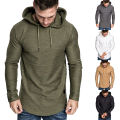 elegantstunning Men Casual Hoodie Fashion Solid Color Long Sleeves Hooded Sweatshirt Breathable Slim Fit Pullover Sweater. 