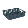 Plastic bathroom storage basket rectangular hollow portable storage basket kitchen snack storage box desktop bath basket.