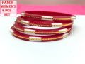 Red White Pola Golden Plated Latest Design Shakha Pola Bangles for Women 4 Pcs , Party , Wedding , Anniversary , Durga Puja & All Time Use Shakha Bangles. C55.. 