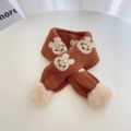 1-7Years scarf children Autumn Winter Toddler Boys Girls Pompom Cross Knitting Wool Scarves Baby Neck warmer Cartoon Warm Scarfs. 