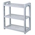 Storing Blue/Pink/White Three-Layer Storage Rack Adjustable Multifunctional Plastic Desk Shelves Hollow Assembled Stationery. 