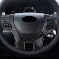 2X Carbon Fiber Steering Wheel Cover Trim Frame Sticker Car Accessories for Ford Ranger Everest Endeavour 2015+. 