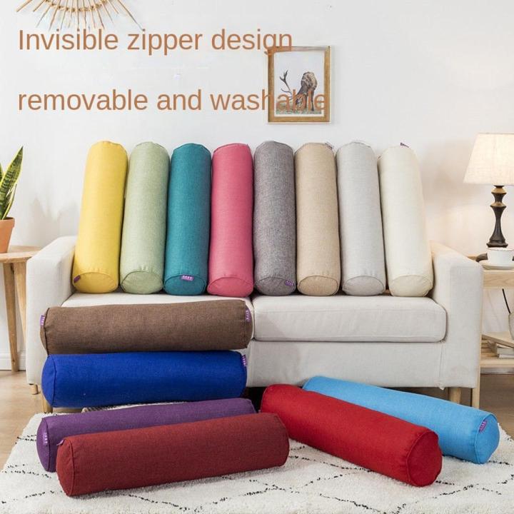 Large Pillow Rectangular Cylindrical Pillow Yoga Pillow Spa Bed Pillow Sofa Waist Back Sleep Long Pillow Removable and Washable