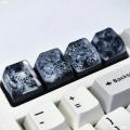 Mechanical keyboard personality keycaps translucent resin Great Wall Snow Mountain Valley Gulou ink wind keycaps.