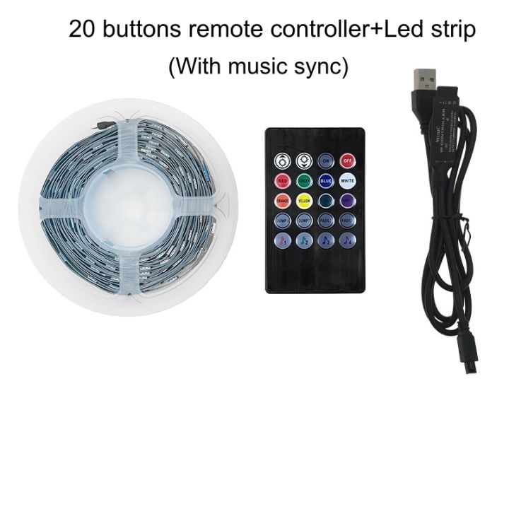 USB%205V%20LED%20Strip%20Lights%20RGB%20Music%20Sync%20Flexible%20Tape%20IR%20Remote%20Control%20Ribbon%20For%20Holiday%20Room%20TV%20PC%20Monitor%20Backlight%20Decor%20-%20Image%207