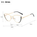 OQ BOGA 6 Colors Unisex Anti Blue Light Screen Radiation Computer Glasses Women Men Eye Protection Fashion Metal Cat Eye Frame Eyewear. 