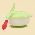 Baby Toddler Anti Slip Suction Bowl whit Temperature Spoon Lid Feeding Tableware.