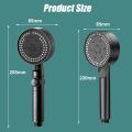 8 Modes High-Pressure Shower Head Fall Resistance Black Handheld Showerhead Water Saving Bathroom Shower Accessories.