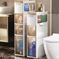 Floor Storage Cabinet Narrow Silent Wheel Movable with Drawers for Apartment. 