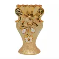 Beautiful Ceramic Flower Vase - Tan Color, Decorative Home Accent. 