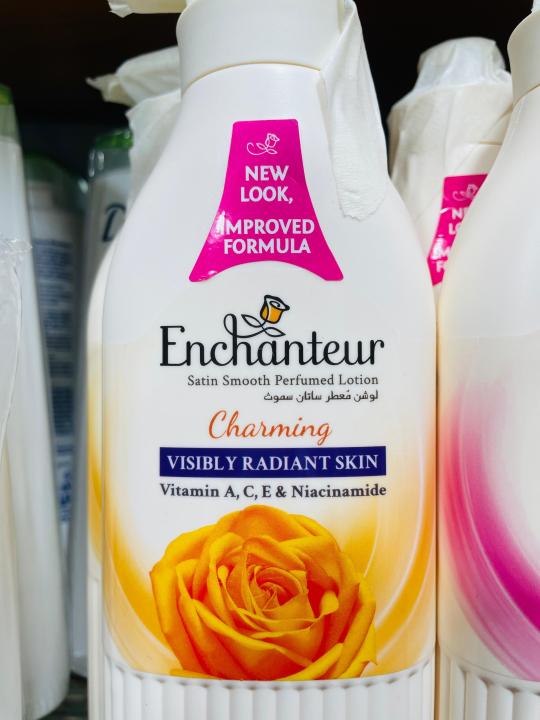 Enchanteur Perfumed Body Lotion 500ml Charming Satin Smooth Body with Aloe Vera & Olive Butter | Malaysia