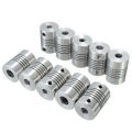 FLEXIBLE 5-5mm Aluminum Flexible Coupler Joint 5mm To 5mm Motor Shaft Coupling Clamp Universal Stepper Motor Joint Coupler For 3D Printer CNC 775 Motors Tools DIY.