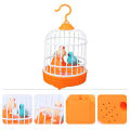 Electronic Talking Birds Cage Toy Voice Control Vivid Appearance Festival Gift Electric Voice Control Induction Sound Simulation Bird Cage for Baby-Multicolor. 