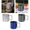 Outdoor Camping Cup with Foldable Handle Portable Aluminum Alloy Mug Lightweight Backpacking Cup for Outdoor Hiking Picnic.