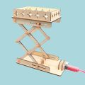 DIY Hydraulic Lift Table Model Kit Electric Wooden Science Experiments Toys for Children Educational Handmade Assemble Toys. 