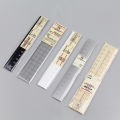 MUJI stationery black and white ruler 15CM double-sided scale mini portable student aluminum ruler grid ruler. 