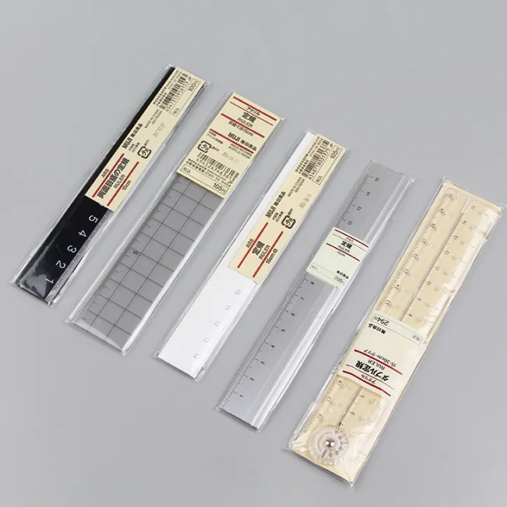 MUJI%20stationery%20black%20and%20white%20ruler%2015CM%20double-sided%20scale%20mini%20portable%20student%20aluminum%20ruler%20grid%20ruler%20-%20Image%202