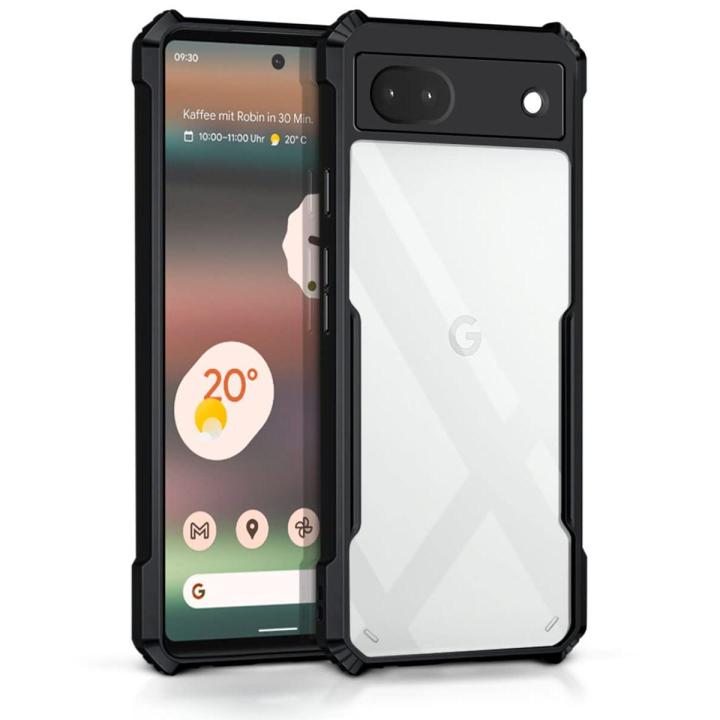For Google Pixel 6a Mobile Cover Edge-Reinforced Shockproof Cushion Back Clear Hybrid Transparent Hard Cover Casing