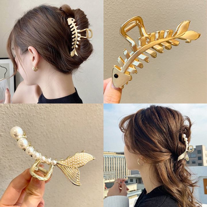 1Pc Fishbone Shark Clip Hair Claw Clip Accessories