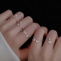 Fashion Crystal Name Letters Rings Classic Cubic Zirconia Adjustable Opening Alphabet Finger Rings For Women Girls Party Jewelry. 