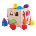 Geometric Blocks Sorting Box Puzzle Geometric Block Sorting Shape Sorter Toy for Party Favors. 