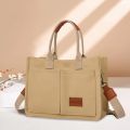 Women Canvas Bag Fashion Shoulder Bag Retro Top Handle Bag Large Capacity Crossbody Bag Simple Shopping Bag Square Commuting Bag.