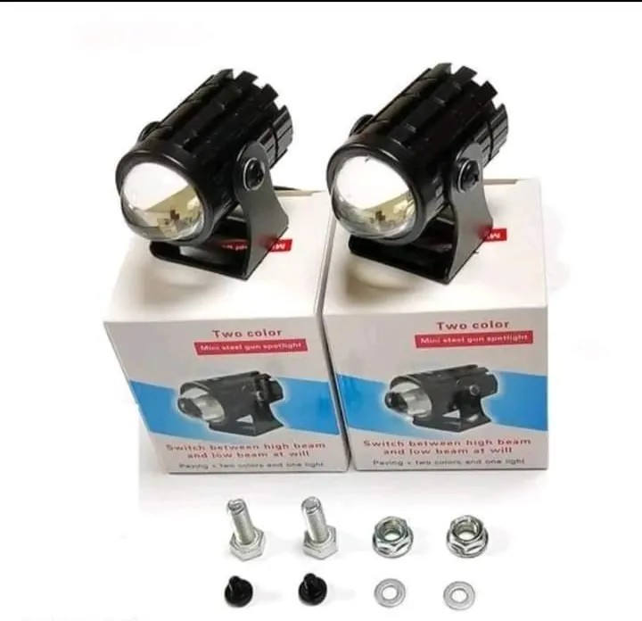 Motorcycle Or Car Mini Drivig Fog Light 1&2 Pcs 2 Colour White and Yellow 2/3 Cable With & Without Switch