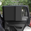 【In-Demand Item】 Black Magnetic Car Window Sunshade Double Sides Summer UV Protection Curtains Sun Auto Cover Diy Accessories. 