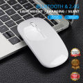 Rechargeable Mouse Dual Mode Rechargeable Wireless Mouse Bluetooth 5.0 2.4 GHz Optical Wireless Mouse 1600DPI.