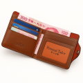Men's Leather Wallet with Button and Accordion Design.