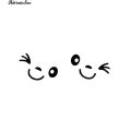 ❂↬1 Pair Lovely Smiling Face Car Rearview Mirror Sticker Reflective Decal Decor. 