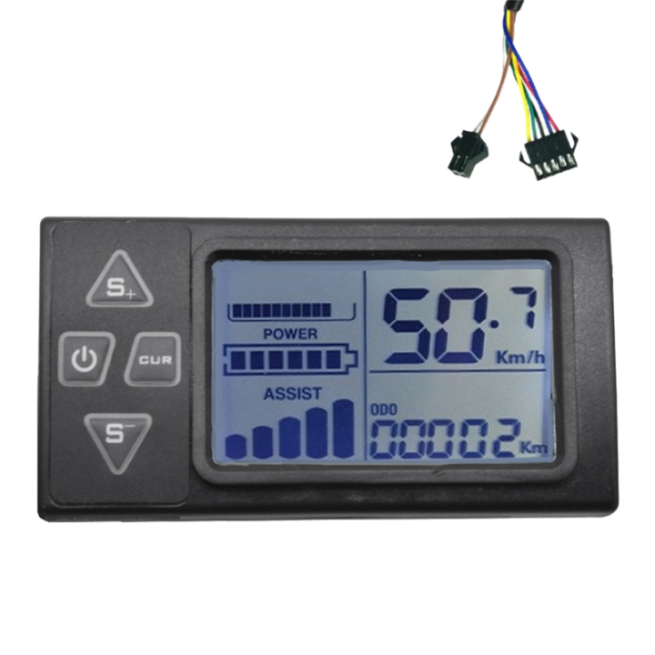 LCD Display Mountain Bike Scooter Speedometer 24V 36V 48V 60V S861 for Electric Bike BLDC Controller Control Panel(SM Plug)