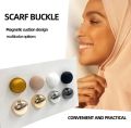 New Mini Size Round Magnet Brooch For Women Hijab Strong Metal Magnetic Clip Muslim Scarf Accessories No Hole Pin. 