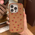Cute Red Cherry Case For Realme C15 C67 C20 C53 Note 60 50 C63 C51 C11 C35 C55 C25 C31 C17 C65 C30 C21Y C25Y 5s 5 6i 7i 11 5i 12 C61 C3 C21 Narzo 20 Cartoon Bow Knot Leather Case. 