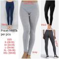 Women Basic Solid Color Cotton Full Length Leggings. 