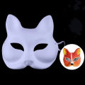 1Pcs Japanese Mask Half Face Hand-painted Cat Fox Mask Anime Demon Slayer Masquerade Halloween Festival Cosplay Prop.. 