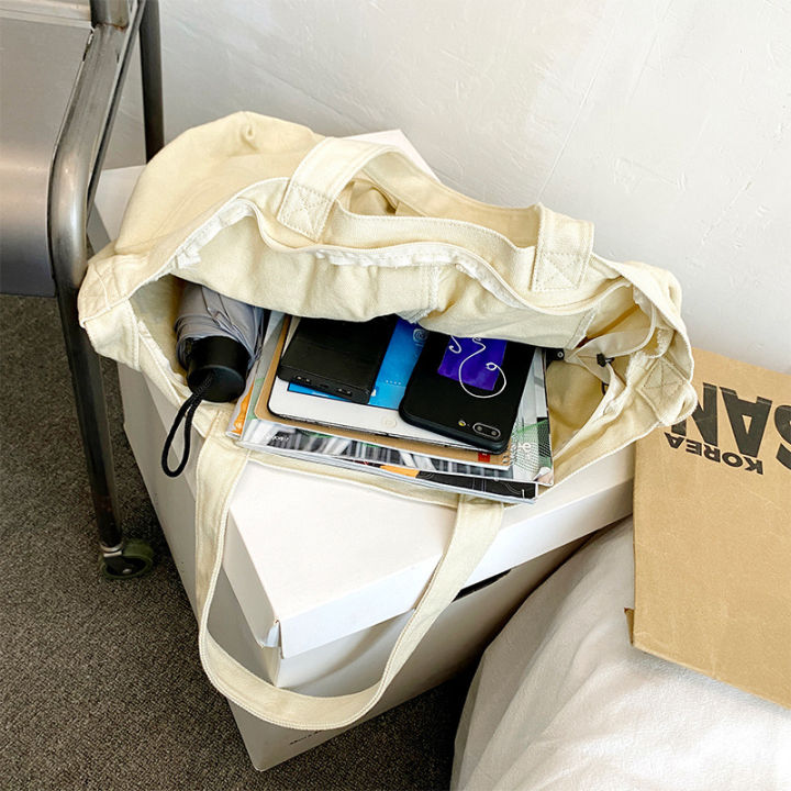 Japanese%20and%20Korean%20large-capacity%20washed%20canvas%20bag%20women's%20simple%20casual%20literary%20tote%20bag%20shoulder%20bag%20student%20class%20crossbody%20bag%20-%20Image%204