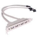 【Upgrade Your Style】 4 Port USB 2.0 to 9 Pin MainBoard Header Bracket Extension Cable for PC Panel. 