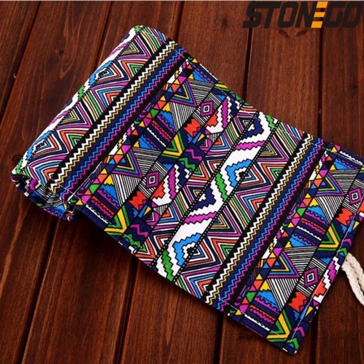 STONEGO%2048/72%20Holes%20Canvas%20Wrap%20Roll%20Up%20Pencil%20Pen%20Bag%20Holder%20Case%20Storage%20Pouch%20-%20Image%204