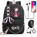 Kamado Nezuko Demon Slayer Anime Cosplay Unisex Students School Bag Backpack Cartoon Bookbag Laptop Travel Rucksack Outdoor Bag.