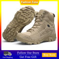 2022 Military Ankle Boots Men Outdoor Leather Tactical Boots Work Safty Shoes for Men Hiver Casual Shoe. 