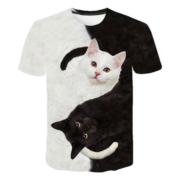 New for 2022 Cool fashion t shirt for men and women two cats print