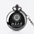 Retro Flip Quartz Birthday Gift Student Graduation Watch Tsinghua Peking University School Badge Pocket Watch Lettering Photo. 